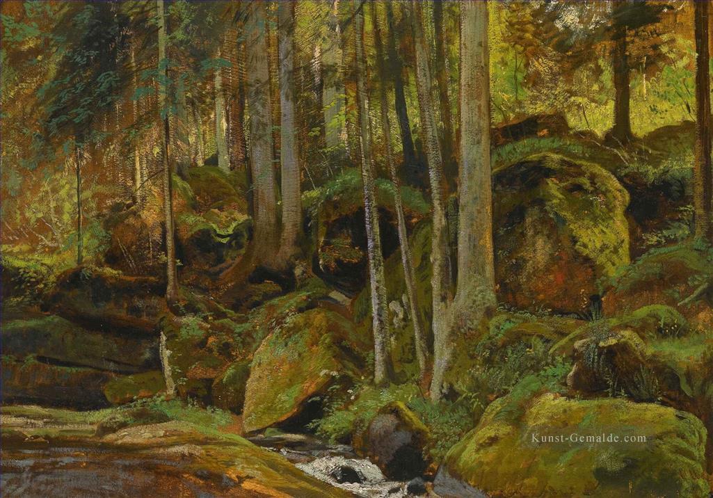 FOREST STREAM klassische Landschaft Ivan Ivanovich Bäume Ölgemälde